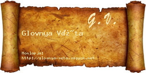 Glovnya Véta névjegykártya